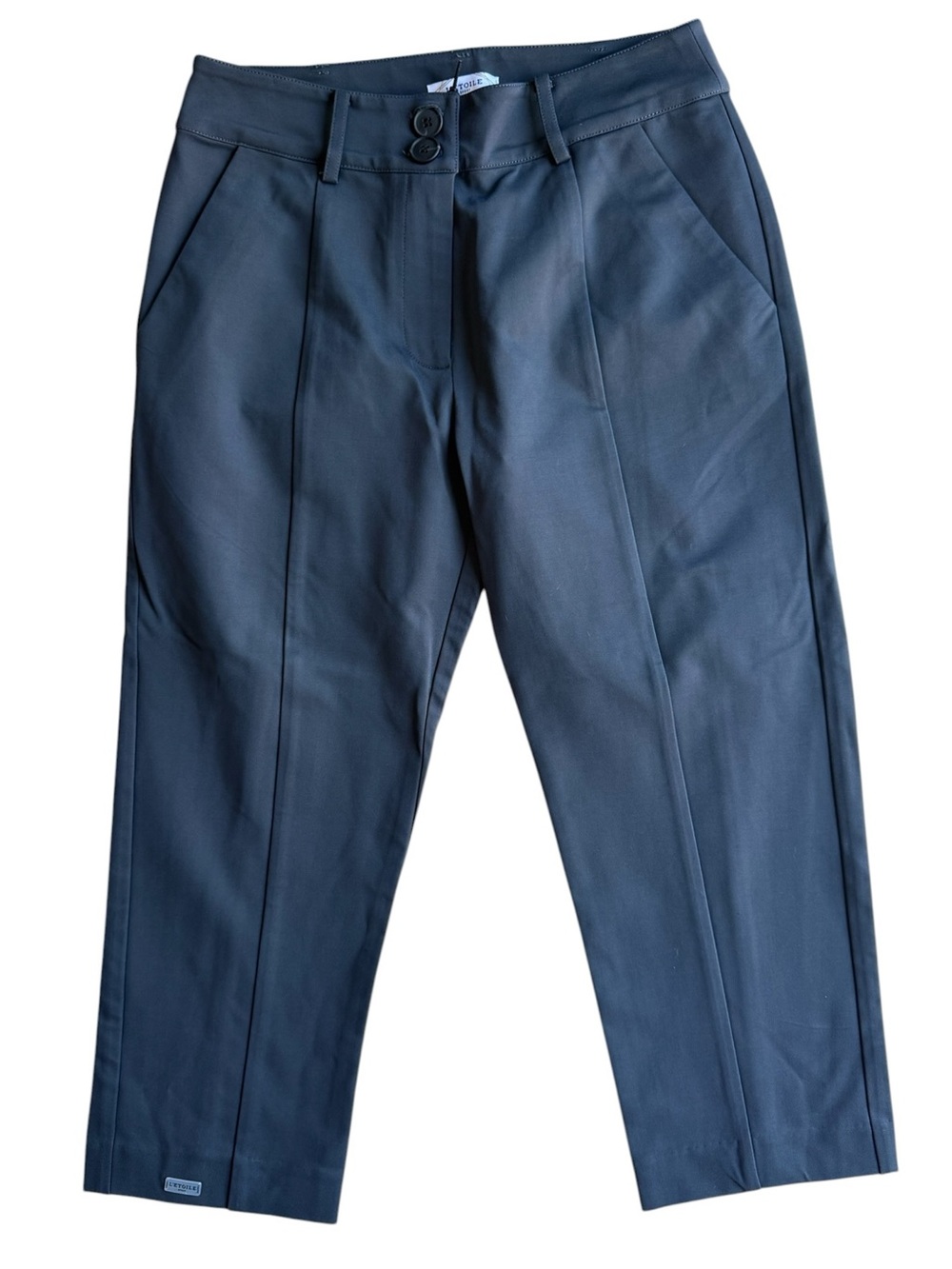 Tailored Navy Cropped Dress Pants
